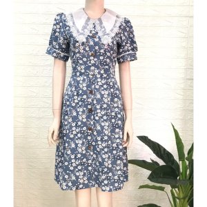 ĐẦM XÒE HOA XANH CỔ SEN TRẮNG-5