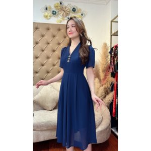 Đầm Suông Trung Niên Linh Trà TM277 Vải Voan Chiffon Cao Cấp Cho Mẹ-7