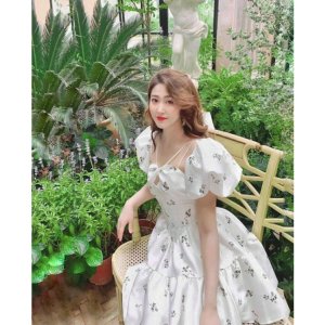 Đầm xoè hoa nhí chất ford phong cách Hàn Quốc-hang thiết kế-2