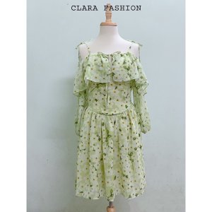 [FREESHIP - HÀNG LOẠI 1] ĐẦM HOA XANH TRỄ VAI HÒA MINZY SIÊU XINH-6