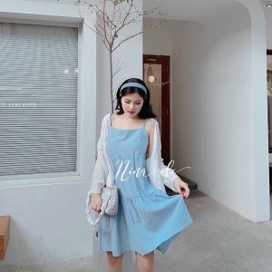 Váy Nữ 2 Dây, Đầm nữ 2 dây Dáng Suông Họa Tiết CỘT NƠ VAI , Hàng Cao Cấp TT 10-3