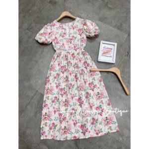 [FREESHIP - CÓ ẢNH THẬT] VÁY MAXI HOA THÔ ĐŨI TAY 2 LỚP SIÊU XINH-7