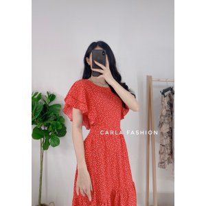 Váy hoa nhí tay cánh tiên đuôi cá vintage CARLA V14-2