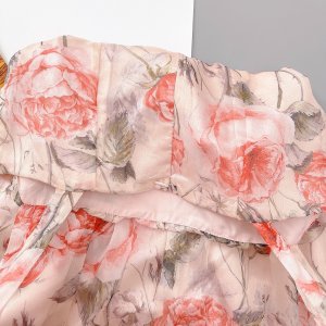 Váy xòe hoa 2 dây voan lụa nhẹ mát tôn vai đẹp eo thon DK168-8