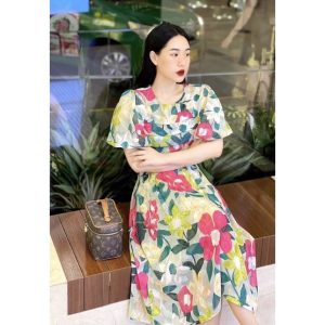 BÁN SỈ VÁY HOA XOÈ LY NGỰC CHO NỮ-2