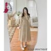 Váy Hoa Nhí Ulzzang Cổ Vuông Dáng Dài Thắt Nơ Eo - Mono Boutique-1