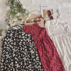 [Mã 44FASHIONSALE404 giảm 10K đơn 50K] Đầm Hoa Nhí 2 Dây Nữ 🦋 Váy Dây Buộc Hoa Nhỏ 3 Màu 🦋-1