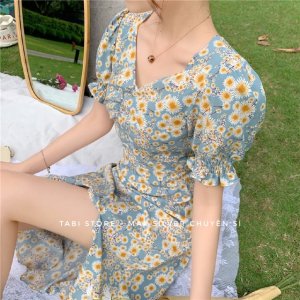Váy hoa rúm ngực xẻ đùi - FREESHIP TOÀN QUỐC-8