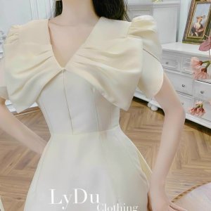 Váy thiết kế dự tiệc dạ hôi,đầm trắng công chúa dáng xòe nơ vai đi biển dạo phố Sang Chảnh Thời Trang [XM Minh Phúc]-5