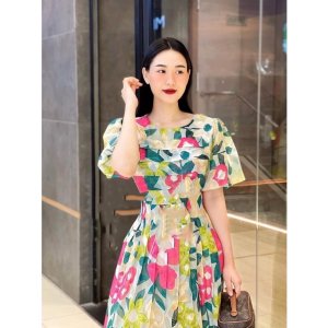 Váy Hoa Voan Tơ Gấm Nổi Siêu Xinh Có Ảnh Thật Kèm Video-3