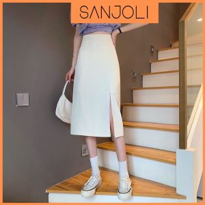 Chân Váy Chữ A Dài SANJOLI Chân váy Midi xẻ tà suông Cá tính, Dáng dài nữ Công sở xinh yêu Hàn Quốc CV001-7