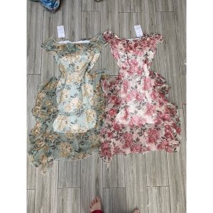 Đầm voan hoa đuôi cá_Váy hoa dáng dài tiểu thư-3
