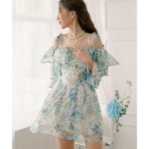 Váy hoa trễ vai viền bèo háck dáng XUKA-DRESS chất Voon xịn xó cao cấp.-4