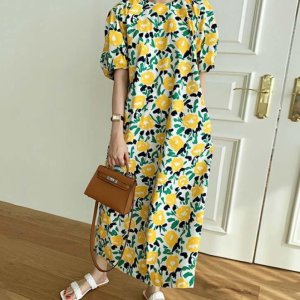 Váy maxi hoa tay phồng Lily-8