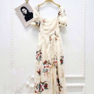 [Sẵn/VIDEO] Váy voan hoa cổ vuông tay bồng xếp li tôn dáng. Đầm maxi bánh bèo-7