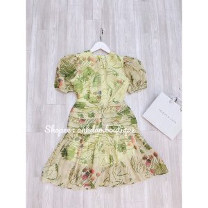 Váy hoa đuôi cá xếp li tay bồng dự tiệc sang trọng chất voan tơ V147 full size AĐ BOUTIQUE-6