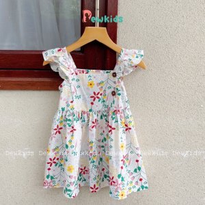[Quà tặng kẹo] Váy bé gái Dewkids, Váy kiểu hoạ tiết vải thô mềm mại cao cấp-5