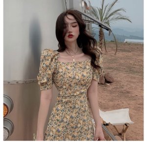 Váy hoa đắp tà CD020 ( Có ảnh thật)-6