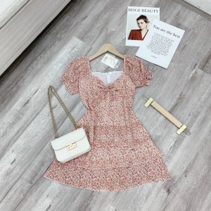 Váy hoa nhí von lụa siêu xinh màu tôn da mặc nhẹ mát chuẩn form V033-6