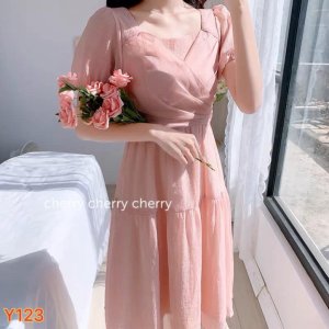 váy hồng tiểu thư Y123-9