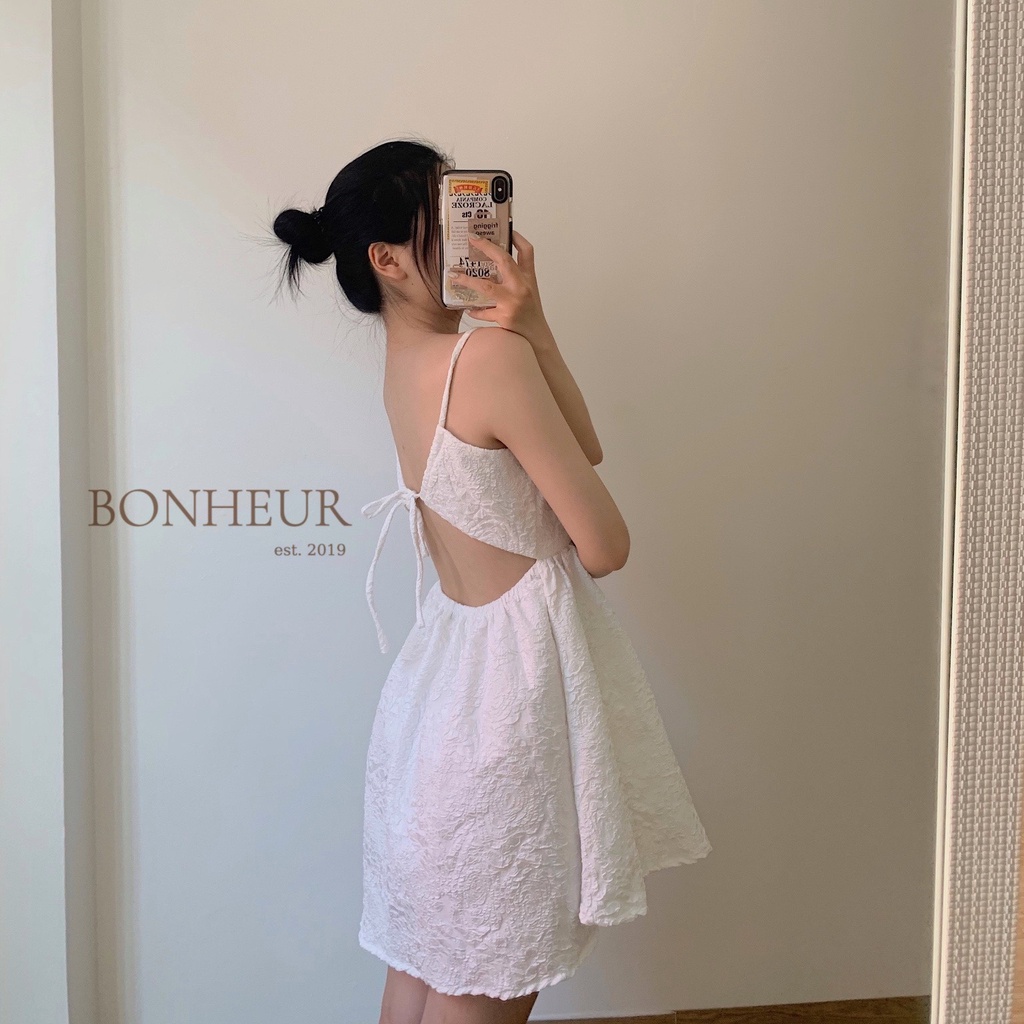 Váy hở lưng buộc dây quyến rũ trendy phong cách tiểu thư TẶNG KÈM DÁN NGỰC Katie Dress-7