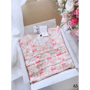 VÁY HOA XẾP LY NGỰC 2M HỒNG XANH CHO NỮ-5