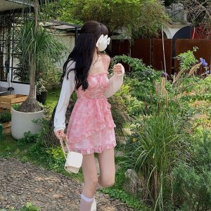 Đầm Hai Dây Eo Cao Họa Tiết Hoa Thời Trang Mùa Hè Cho Nữ-6