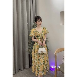 Váy maxi hoa nơ ngực-5