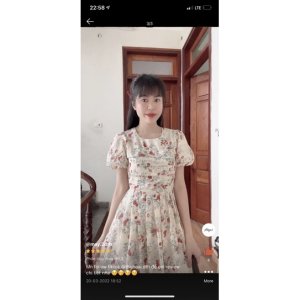 Váy thiết kế hoa nhí đỏ vintage tiểu thư kèm ẢNH THẬT_Tiệm của Ả-8