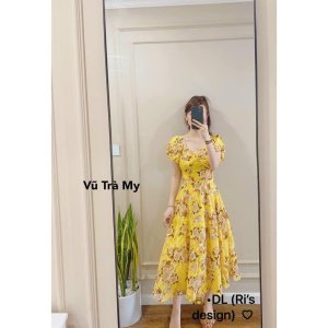 Váy hoa to đệm ngực 2 màu mới (kèm ảnh thật,video)-2