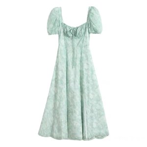 Đầm Midi Trễ Vai In Hoa Thời Trang Mùa Hè Hàng Mới Ngọt Ngào Cho Nữ-5