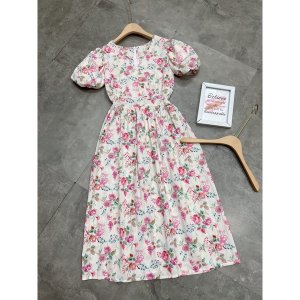 Váy Maxi Hoa Thô Đũi Tay 2 Lớp Siêu Xinh Có Ảnh Thật Kèm Video-9