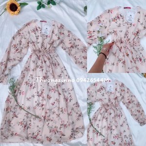 [Ảnh thật/Video] Váy hoa nhí vintage dáng xoè cổ V dáng dài đẹp nhẹ nhàng Đầm ulzzang-3