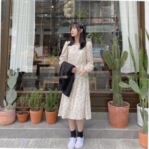 VÁY TRẮNG HOA NHÍ CỎ BABYDOLL DÁNG DÀI BODY , ĐẦM THIẾT KẾ DỰ TIỆC TAY DÀI DÁNG VINTAGE-6