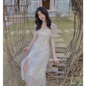 [Mã 55FASHIONSALE giảm 12% đơn 99K] ] 🌷 VÁY HOA NHÍ XẺ TÀ ❌ ĐẦM HOA NHÍ DÁNG DÀI XẺ TÀ ĐẸP 🌷-6