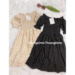 [Ảnh thật/Video]Váy hoa nhí Cherry tiểu thư mặc được hai kiểu Đầm hoa Quảng Châu xinh xắn-6