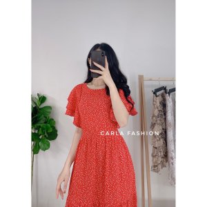 Váy hoa nhí tay cánh tiên đuôi cá vintage CARLA V14-6