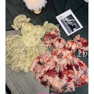 Váy tơ hoa cup ngực-2