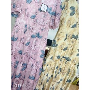 Đầm hoa đuôi cá cúc bọc- đầm thiết kế 2 lớp-9