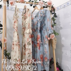 Đầm váy đôi bạn thân hoa dễ thương (hình thật+video)-3