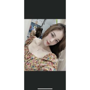 váy hoa rút ngực xẻ tà( có mút ngực)-5