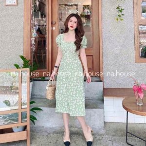 ĐẦM HOA CÚC DÁNG DÀI XẺ TÀ NAHOUSE VÁY HOA XINH NHÚM NGỰC ĐI CHƠI ĐI TIỆC THIẾT KẾ XINH XẮN VÀ SANG TRỌNG-7