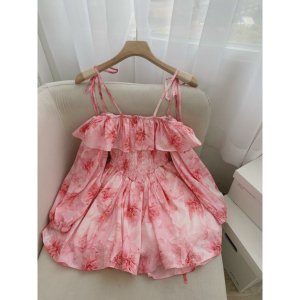 Váy trễ vai buộc dây hoa hồng-5