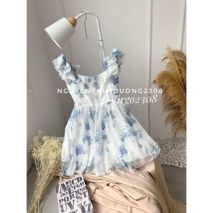 [NEW DRESS]VÁY-ĐẦM HOA XANH TRỄ VAI NÀNG THƠ SIÊU XINH-3