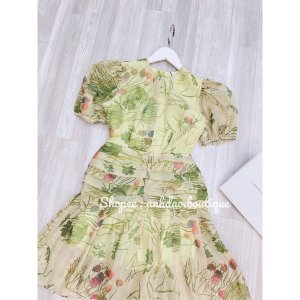 Váy hoa đuôi cá xếp li tay bồng dự tiệc sang trọng chất voan tơ V147 full size AĐ BOUTIQUE-8