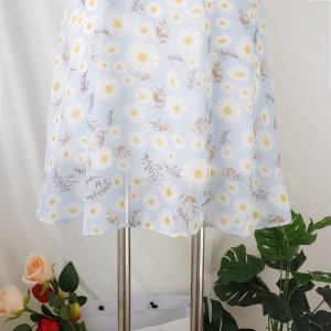 Đầm váy nữ hoa cúc, dáng xoè cổ chữ V xinh xắn, dễ thương RD045-2