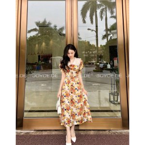 Váy hoa maxi cộc tay bo chun nàng thơ JOYCE070-3