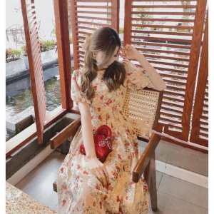 Váy thiết kế hoa nhí đỏ vintage tiểu thư kèm ẢNH THẬT_Tiệm của Ả-3