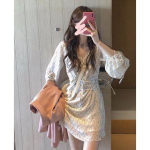 [VIDEO/ ẢNH THẬT] Váy Hoa Nhí Nhẹ Nhàng Ngọt Ngào Mùa Thu Hàn Quốc Kèm Corset-2