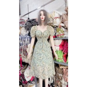 Váy hoa cup ngực dáng dài có đệm ngực-7